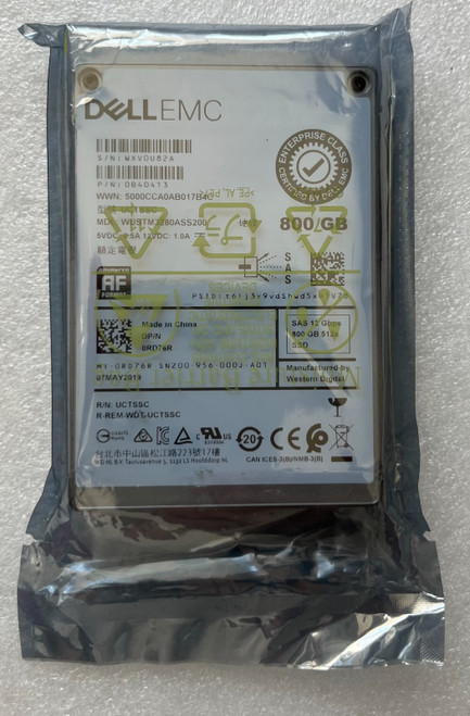 DELL EMC WUSTM3280ASS200  SAS 12Gbps 800GB 512e SSD 0RD76R NEW SEALED HD RD76R