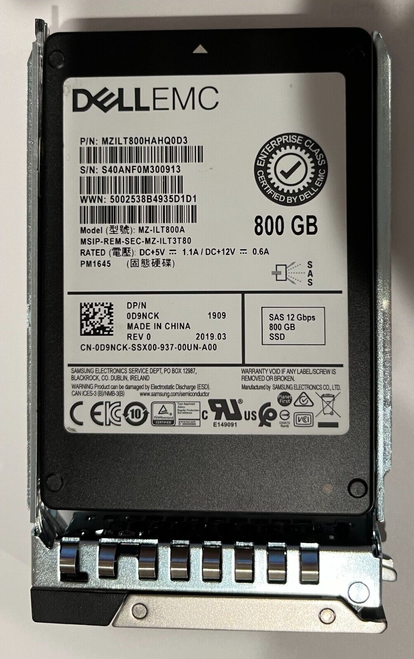 D9NCK DELL 800GB SAS 2.5 12Gbs SSD SAMSUNG MIXED USE PM1645 MZ-ILT800A R640 NEW