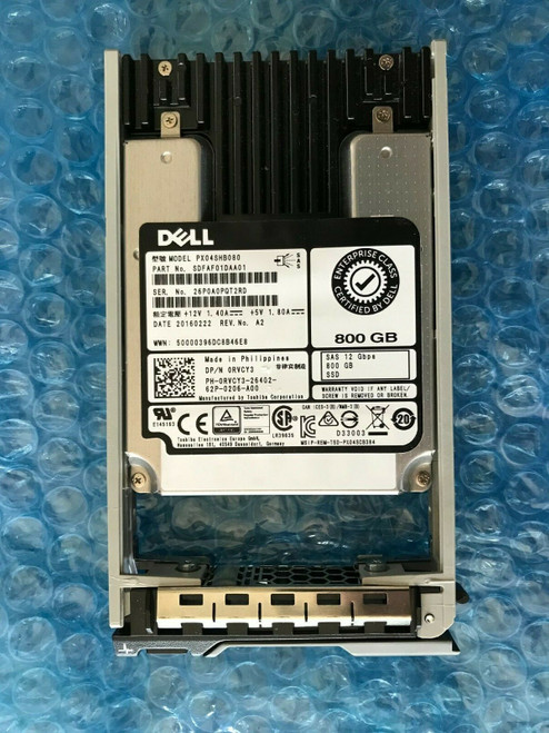 RVCY3 Dell 800GB 12Gb/s SAS 2.5in WI MLC SSD SDFAF01DAA01 0RVCY3 R620 R630 R720