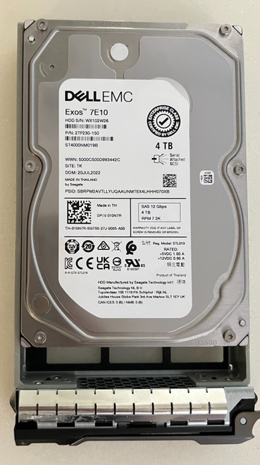 10N7R DELL SEAGATE ST4000NM019B 4TB 7.2K 12G SAS 3.5" HDD 010N7R R730 T430 T440