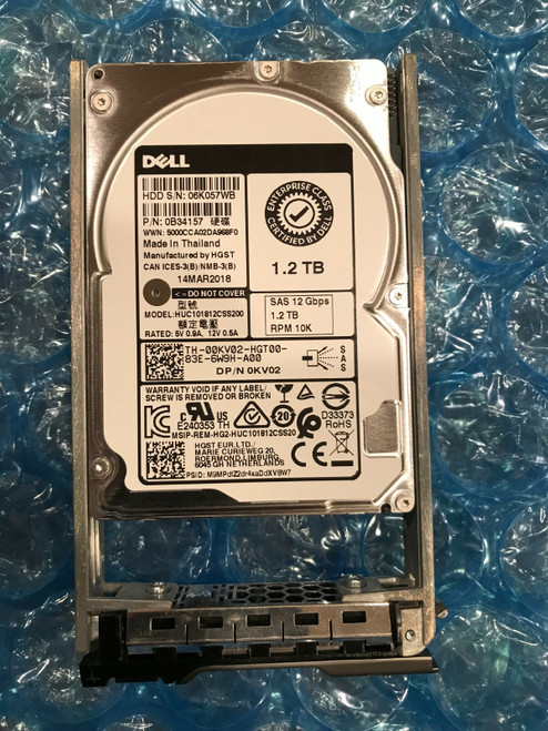 0KV02 DELL HITACHI 1.2TB 10K 12Gbps 2.5'' SAS HDD W/ TRAY HUC101812CSS200