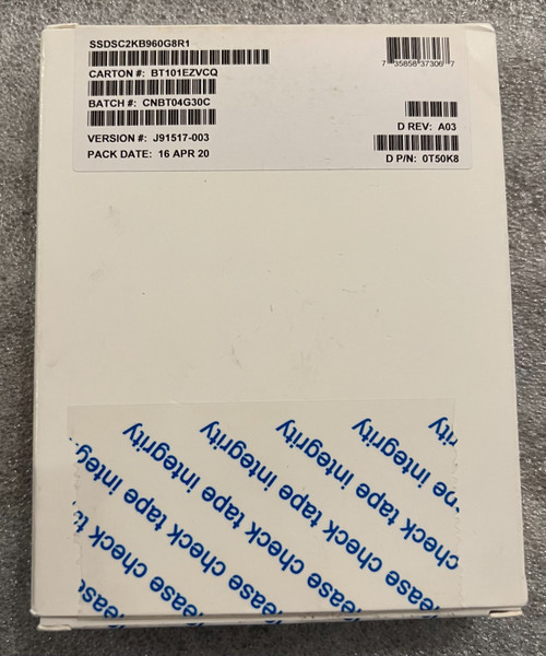 0T50K8 DELL INTEL D3-S4510 960GB SSDSC2KB960G8R SATA 6Gbps 3.5'' SSD T50K8 NEW