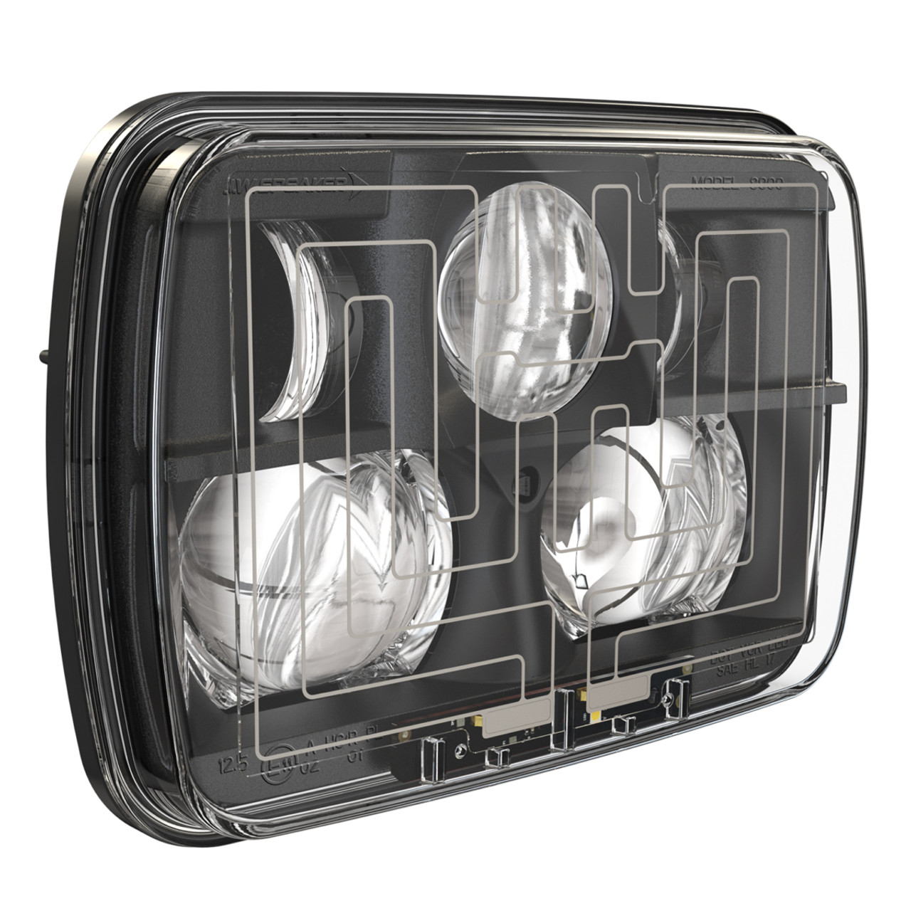J.W. Speaker 12-24V DOT/ECE LED RHT High & Low Beam Heated Headlight - Single Light, Model 8910 Evolution 2