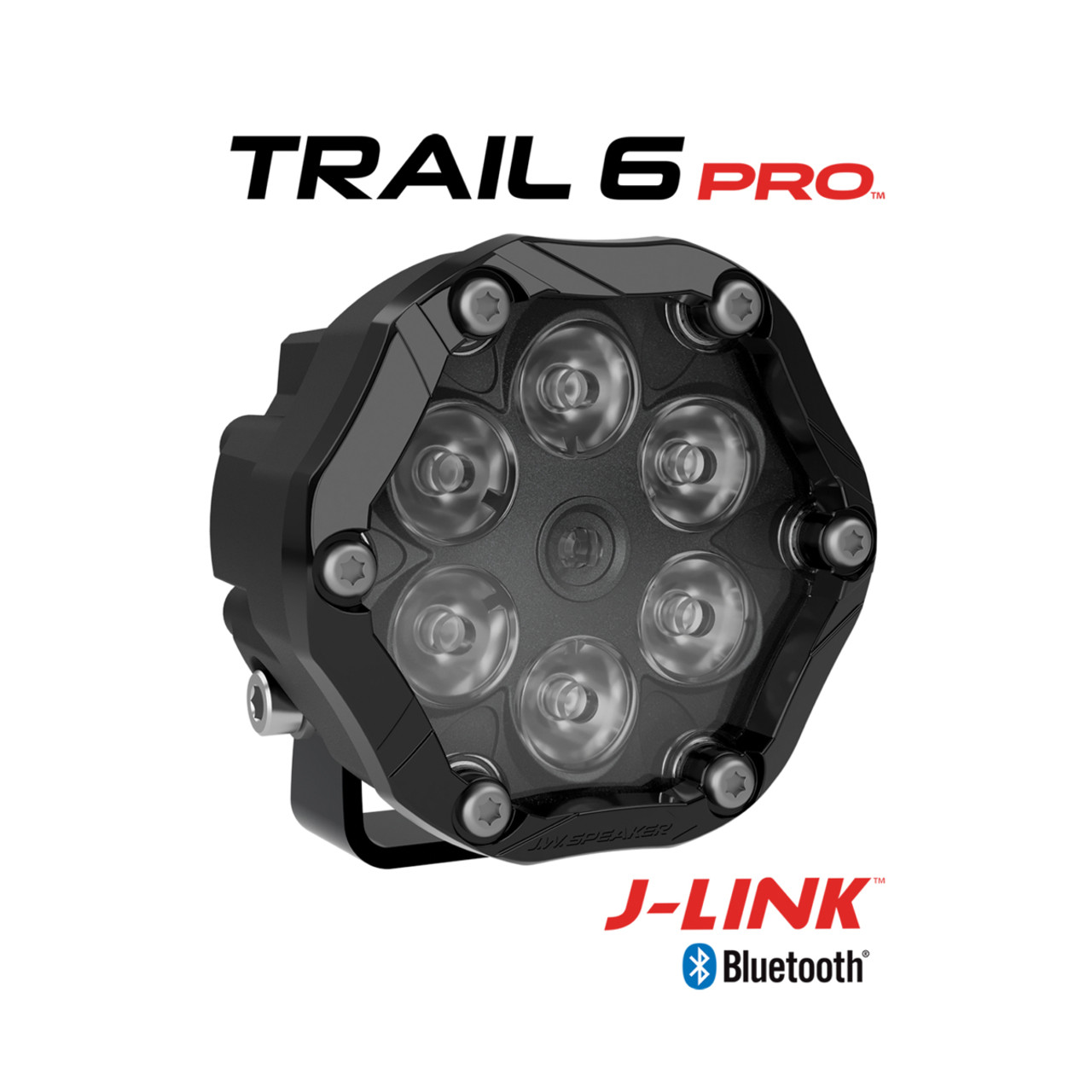 J.W. Speaker 12V LED Off Road Light with Wide Flood Beam Pattern and BlueTooth® - Model Trail 6 Pro
