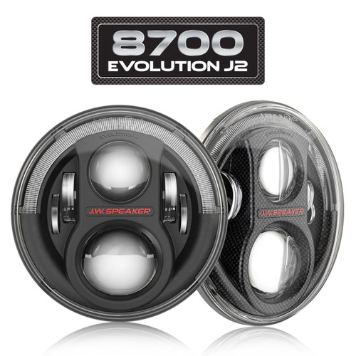 J.W. Speaker 12V DOT/ECE High & Low Beam Headlights (2 light kit) - Model 8700 Evolution J2