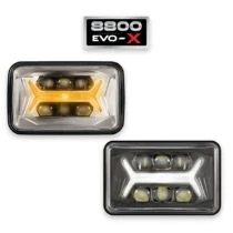 Model 8800 EVO-X Headlight
4″×6″ LED headlight delivering daylight level, street legal visibility with 5 in 1 functions for broad on road applications.