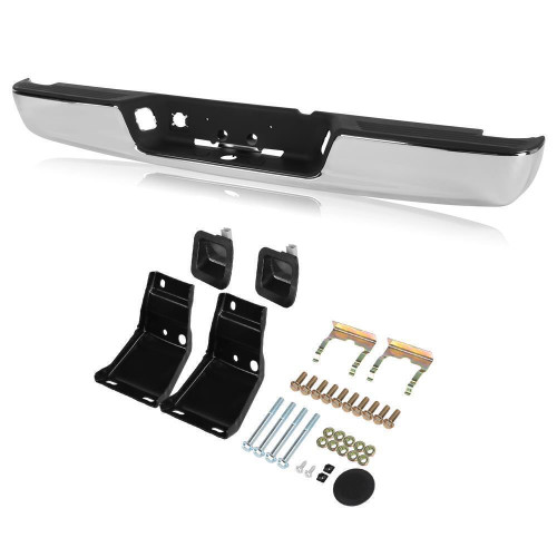 Rear Chrome Step Bumper Assembly For 2004-2008 Dodge Ram 1500/2500/3500