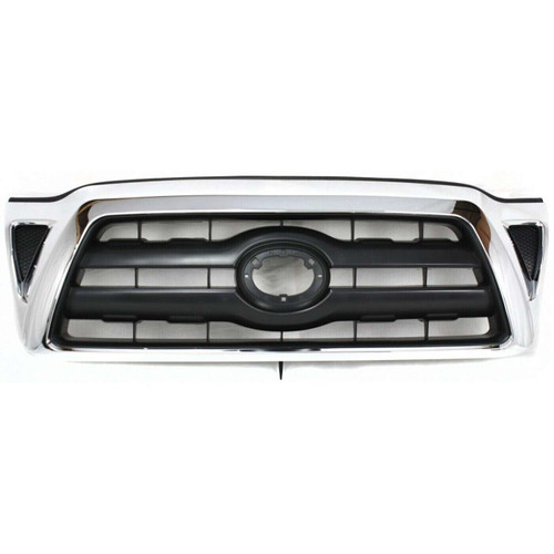 Front Grille For 2005-2011 Toyota Tacoma Chrome With Black Insert