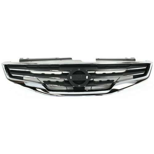 Grille For 2010-2012 Nissan Altima Sedan Chrome Shell With Black Insert