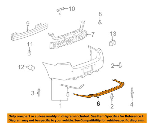Lower Bumper Rear Pad For 2006-2011 Buick Lucerne