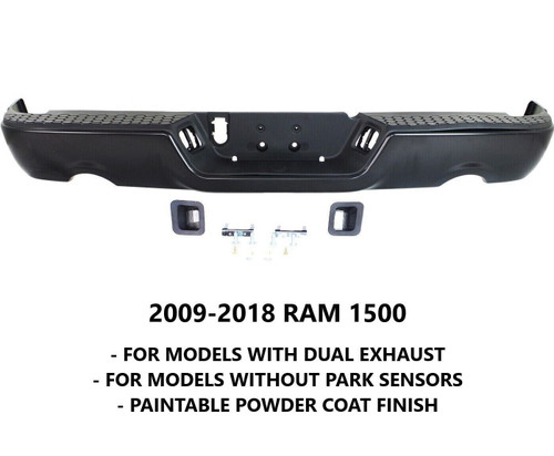 Complete Rear Bumper Assembly For 2009-2018 Dodge Ram 1500