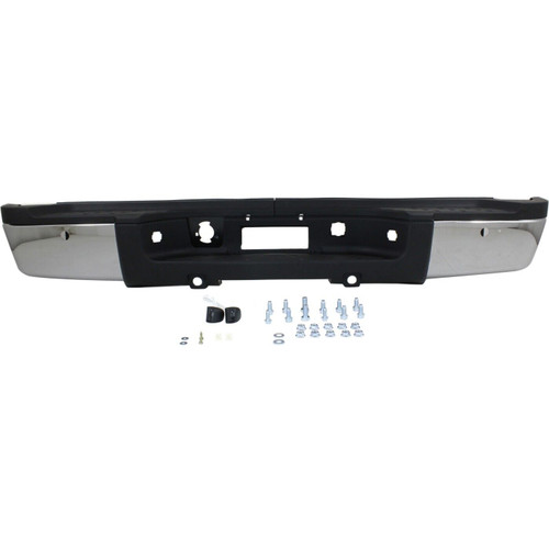 Rear Step Bumper For 2007-2010 Chevrolet Silverado 2500HD Chrome With Sensor Holes