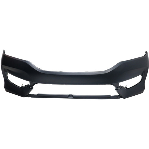 Primed Front Bumper Cover For 2016-2017 Honda Accord Sedan Without Sensors