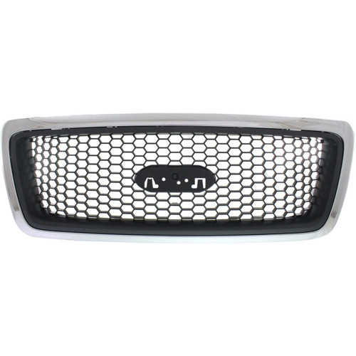 Grille For 2006-2008 Ford F-150 XLT Chrome Frame With Black Insert