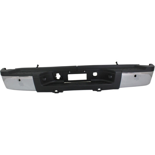 Rear Step Bumper For 2011-2013 Chevrolet Silverado 2500HD Chrome With Sensor Holes