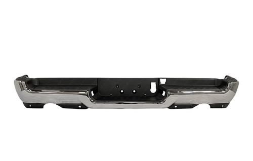 Chrome Rear Step Bumper For 2019-2024 Dodge RAM 1500 With Sensors And Dual Exhaust