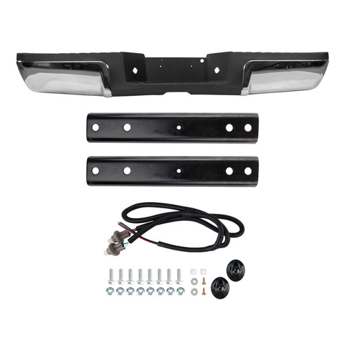 Rear Chrome Step Bumper For 2013-2016 Ford F-250 Super Duty Without Sensor