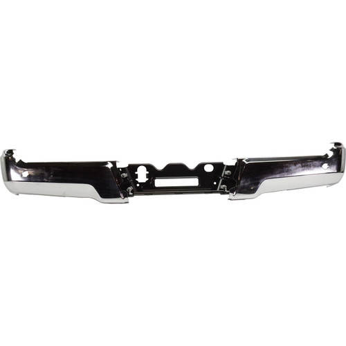 Rear Chrome Step Bumper Assembly For 2017-2022 Ford F-250 Super Duty With Sensor Hole/Rebar