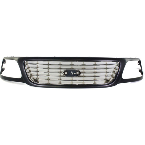 Grille For 2001-2003 Ford F-150 Black Shell With Chrome Insert