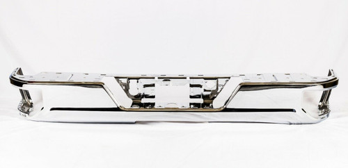 Chrome Rear Bumper For Chevy Silerado/GMC Sierra With Single Exhaust Without Sensors 2019-2024