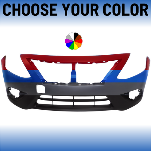 Front Bumper Cover For 2015-2019 Nissan Versa Sedan