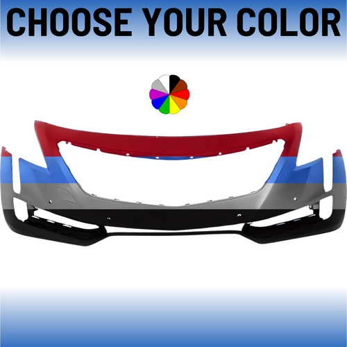 Front Bumper Cover For 2016-2018 Cadillac CT6 With 4 Sensor Holes No Adaptive Cruise