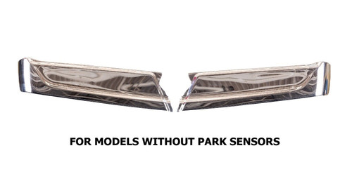 Left and Right Chrome Rear Bumper End Set For 2021-2024 Ford F-150 Without Park Sensors Left and Right Chrome Rear Bumper End Set For 2021-2024 Ford F-150 Without Park Sensors