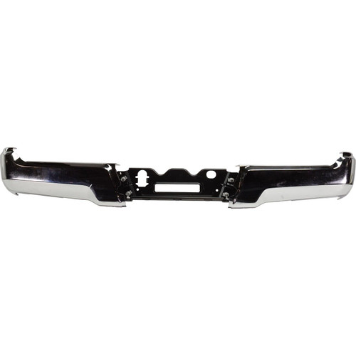 Rear Chrome Step Bumper For 2017-2022 Ford F-250 Super Duty Without Sensor With Rebar