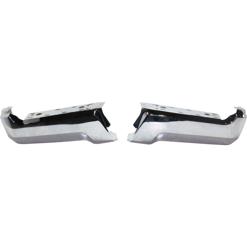 Step Bumper Rear Face Bar Set Chrome For 2017-2022 Ford F-250/F-350/F-450 Super Duty Without Sensor