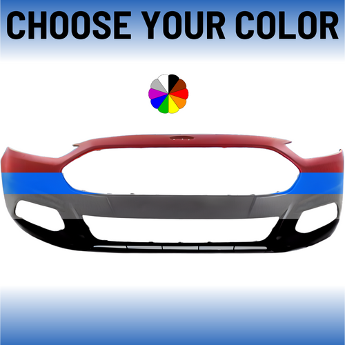 Front Bumper Cover For 2013-2016 Ford Fusion Without Sensors and Without Tow Hook