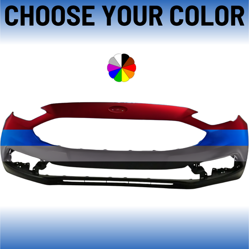 Front Bumper Cover For 2017-2018 Ford Fusion Without Tow Hook and Without Auto Park