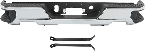 Complete Chrome Rear Bumper Assembly For 2019-2025 Sierra 1500 Silverado 1500 Without Sensors