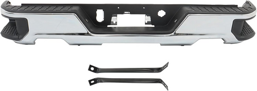 Complete Chrome Rear Bumper Assembly For 2019-2024 Sierra 1500 Silverado 1500 Without Sensors Complete Chrome Rear Bumper Assembly For 2019-2024 Sierra 1500 Silverado 1500 Without Sensors