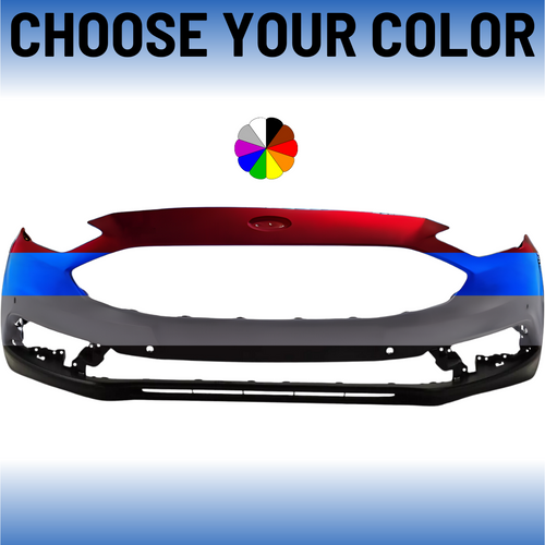 Front Bumper Cover For 2017-2018 Ford Fusion With Auto Park Without Tow Hook Hole