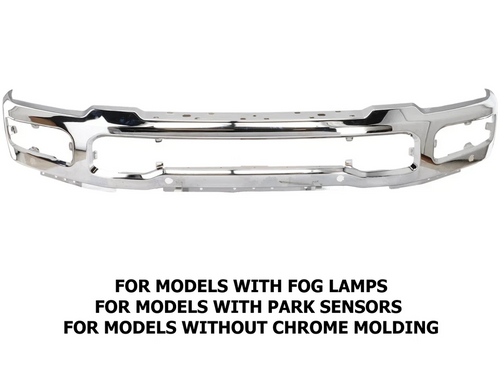 Chrome Front Bumper For 2023-2024 Ford F-250 F-350 With Sensor Holes