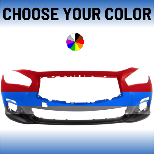 Front Bumper For 2014-2017 Infiniti Q50 Without Sensors