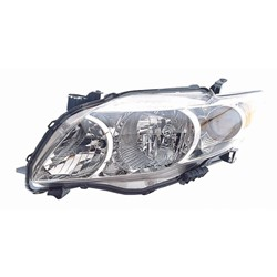 Driver Side Headlight For 2009-2010 Toyota Corolla Sedan Chrome Base/CE/LE/XLE Left