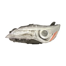 Driver Side Halogen Headlight For 2015-2017 Toyota Camry Basic And Hybrid Chrome Bezel LE/XLE Left