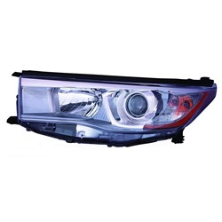 Driver Side Headlamp For 2014-2015 Toyota Highlander Basic And Hybrid Smoked Chrome Left