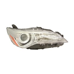 Passenger Side Halogen Headlight For 2015-2017 Toyota Camry And Hybrid Chrome Bezel For LE/XLE Right