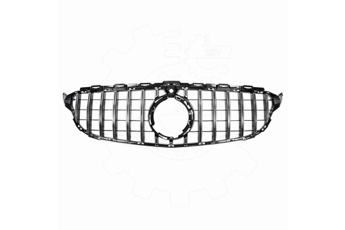 Black and Chrome Front Grille For Mercedes Benz C-Class