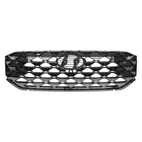 Smoked Chrome Front Grille For 2021-2023 Hyundai Santa Fe With Front Camera
