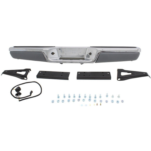 Chrome-Steel Rear Bumper Assembly For 1997-2004 Dodge Dakota With Pads