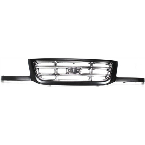 Grille For 2001-2003 Ford Ranger Black Shell With Chrome