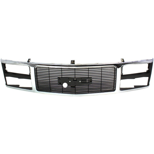 Grille For 1988-1993 GMC K1500/C1500 Chrome Shell With Black Insert