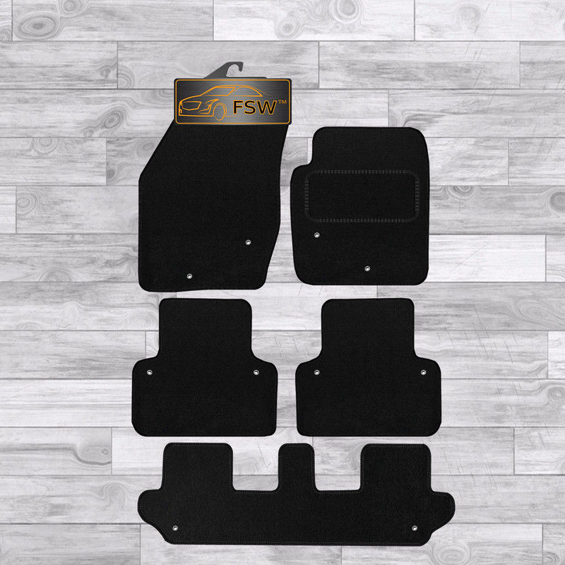 Volvo Xc90 03-14 5 Pce Set No Clips Fully Tailored Classic Car Floor Mats Black