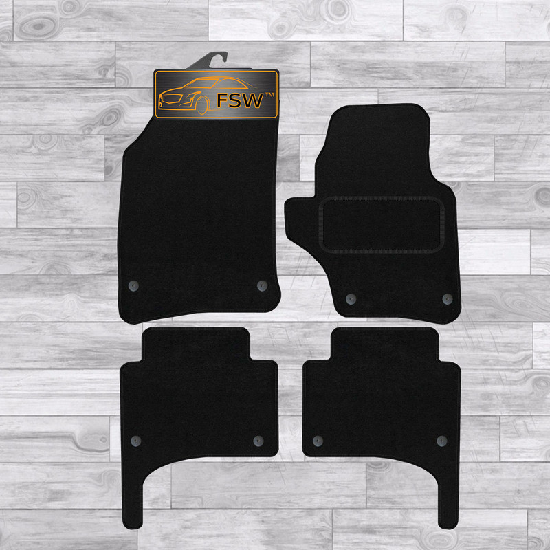 Vw Touareg 2009-2010 Clips Fully Tailored Classic Car Floor Mats Black