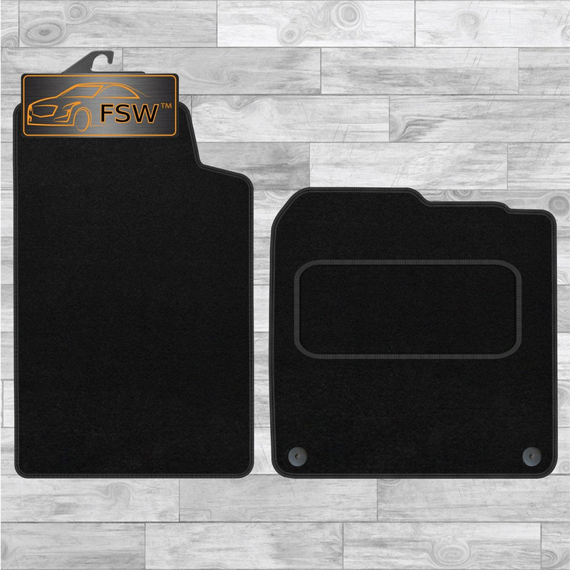 Smart Coupe With Clips 2010-2014 Fully Tailored Classic Car Floor Mats Black
