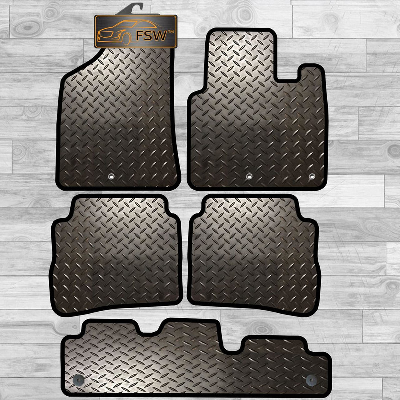 Hyundai Santa Fe 09-12 5Pce Set Tailored 3MM Rubber Heavy Duty Car Floor Mats