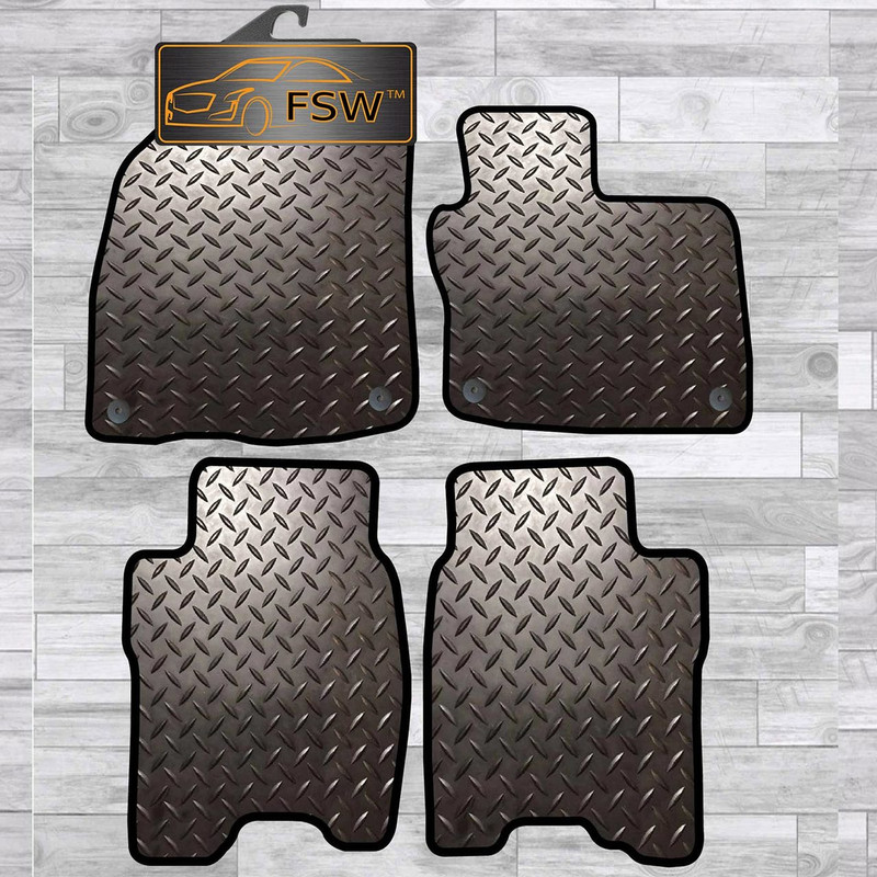 Honda Civic 08-12 3/5 Dr With Clips Tailored 3Mm Rubber Heavy Duty Floor Mats